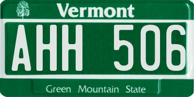 VT license plate AHH506