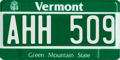 VT license plate AHH509