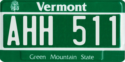 VT license plate AHH511