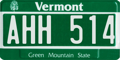 VT license plate AHH514