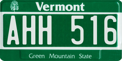 VT license plate AHH516