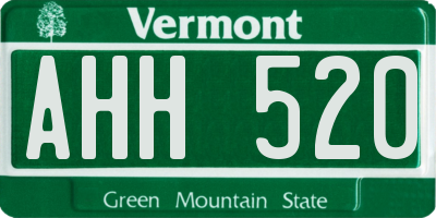 VT license plate AHH520