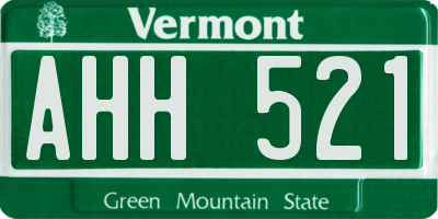 VT license plate AHH521