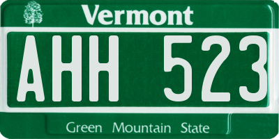 VT license plate AHH523