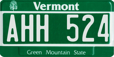 VT license plate AHH524