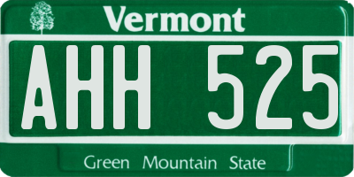VT license plate AHH525
