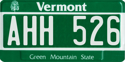 VT license plate AHH526