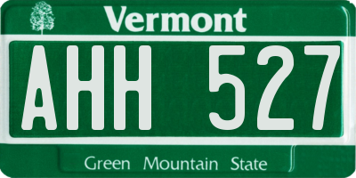 VT license plate AHH527