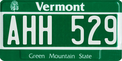 VT license plate AHH529