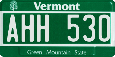 VT license plate AHH530