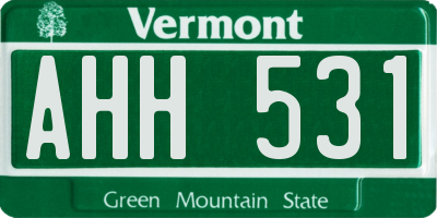 VT license plate AHH531