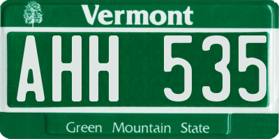VT license plate AHH535