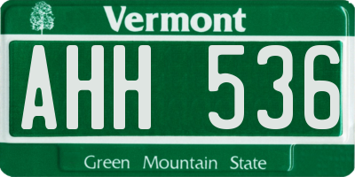 VT license plate AHH536