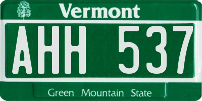VT license plate AHH537