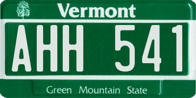VT license plate AHH541
