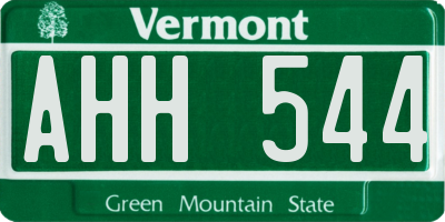 VT license plate AHH544