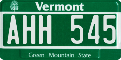 VT license plate AHH545