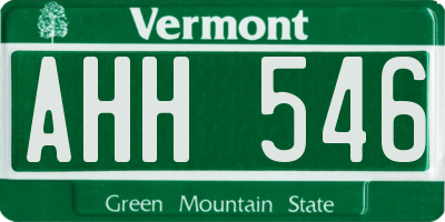 VT license plate AHH546
