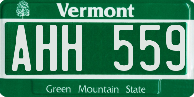 VT license plate AHH559