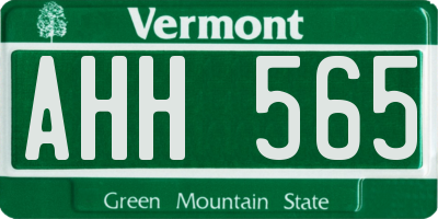 VT license plate AHH565