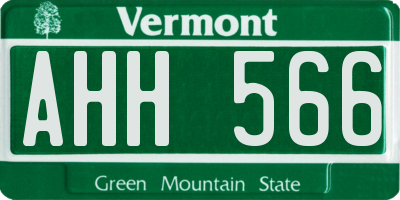 VT license plate AHH566