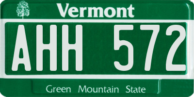 VT license plate AHH572
