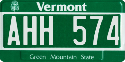 VT license plate AHH574