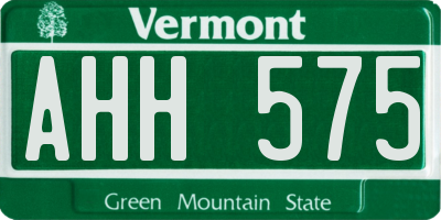 VT license plate AHH575