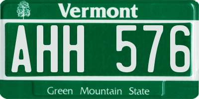 VT license plate AHH576