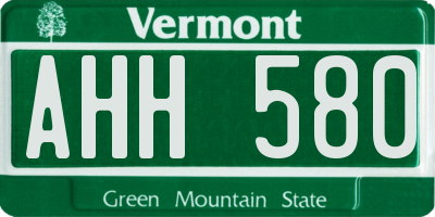 VT license plate AHH580
