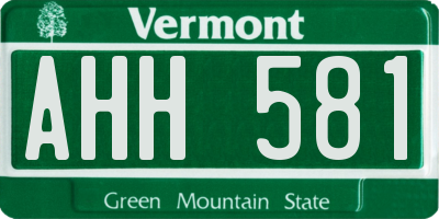 VT license plate AHH581