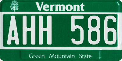 VT license plate AHH586