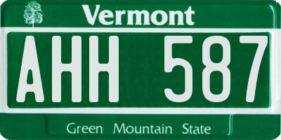 VT license plate AHH587