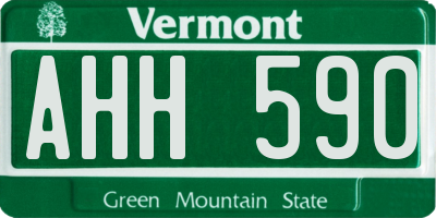 VT license plate AHH590