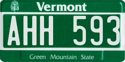 VT license plate AHH593