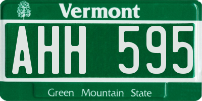 VT license plate AHH595