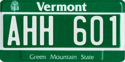 VT license plate AHH601