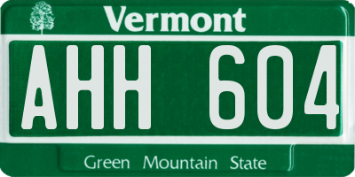 VT license plate AHH604