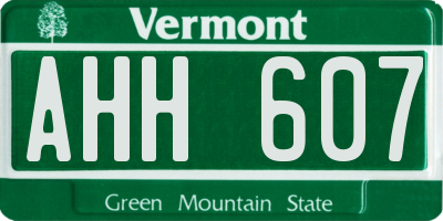 VT license plate AHH607