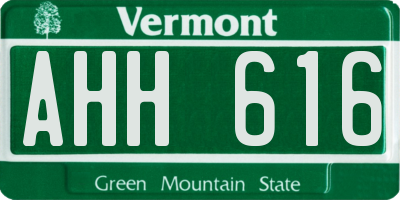 VT license plate AHH616