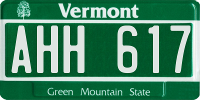 VT license plate AHH617