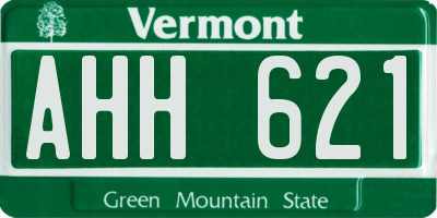 VT license plate AHH621