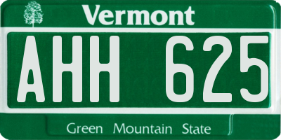VT license plate AHH625