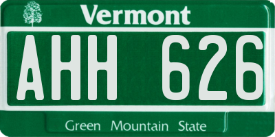 VT license plate AHH626