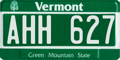 VT license plate AHH627