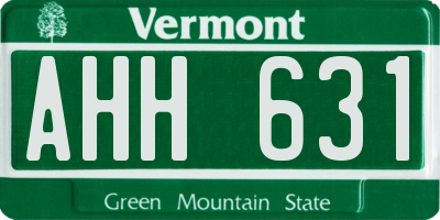 VT license plate AHH631