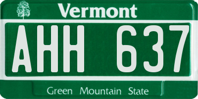 VT license plate AHH637