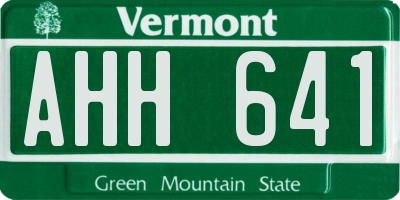 VT license plate AHH641
