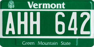 VT license plate AHH642