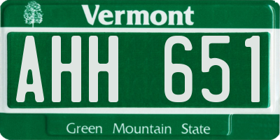VT license plate AHH651